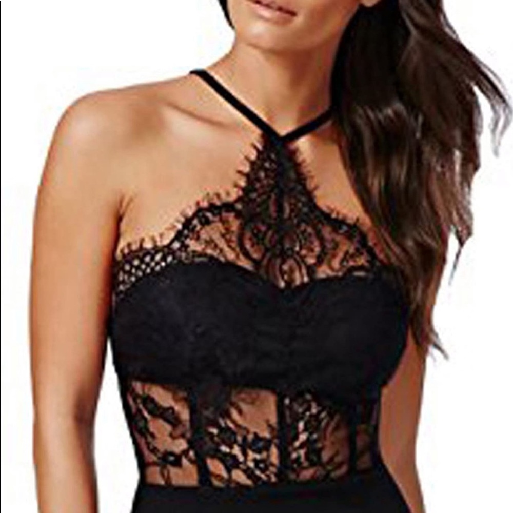 #73 Black Lace Bandage Dress Sz M - Picture 3 of 13